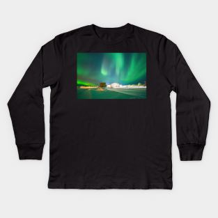 Arctic Circle Auroras in Alaska Kids Long Sleeve T-Shirt